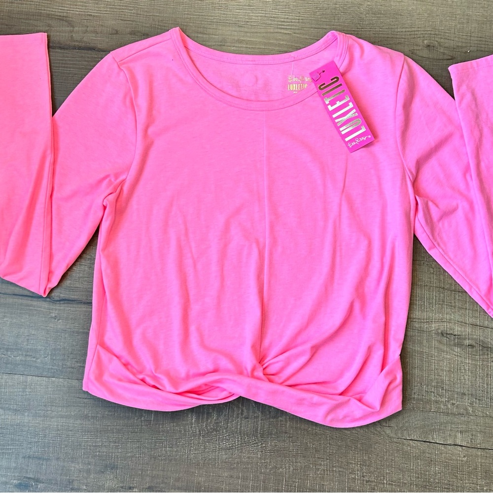 Lilly Pulitzer Pink Crop Top with Tie Front